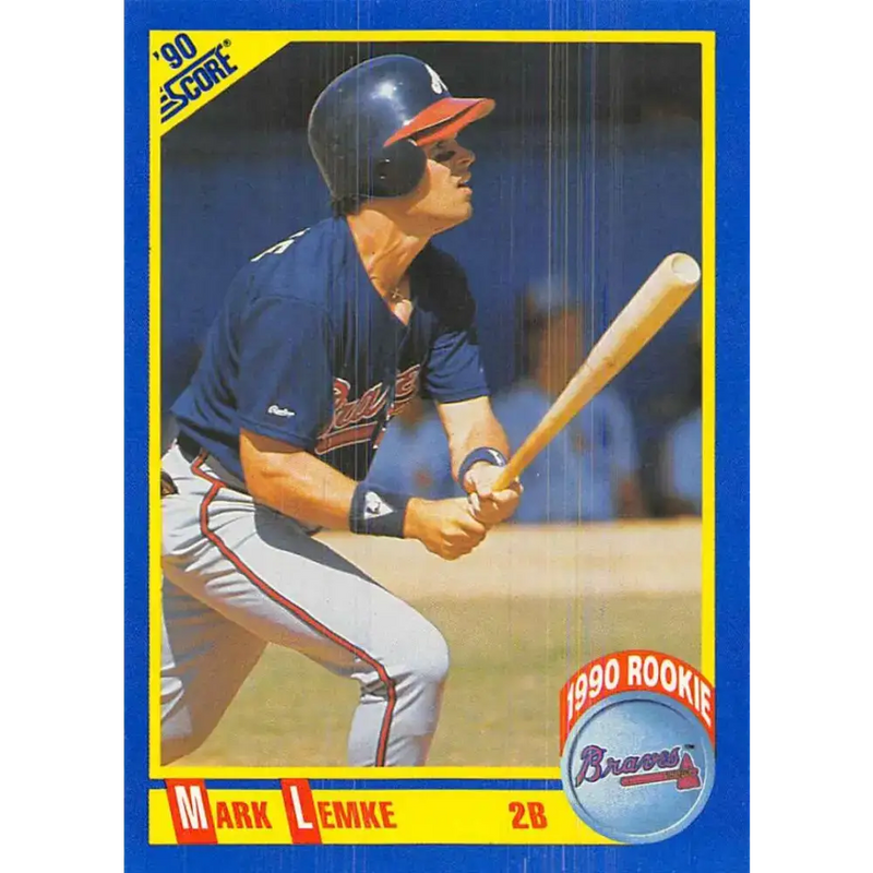 1990 Score #593 Mark Lemke NM-MT Atlanta Braves Baseball Card - Baseball Card Single