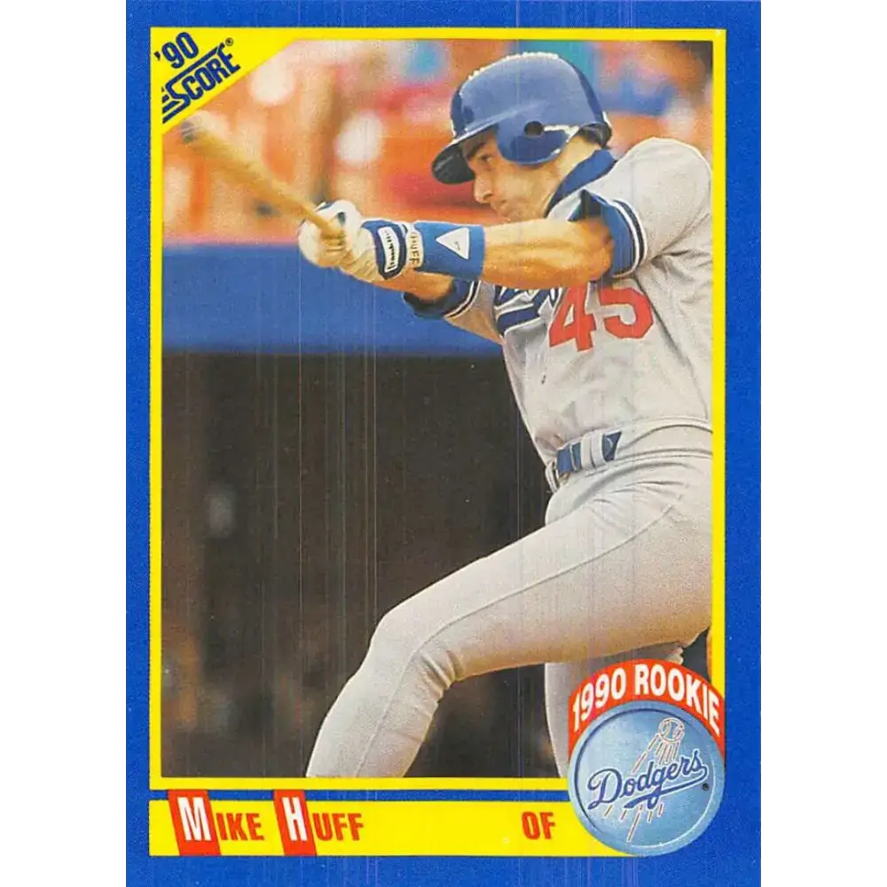 1990 Score #597 Mike Huff NM-MT RC Rookie Los Angeles Dodgers Baseball Card - Baseball Card Single