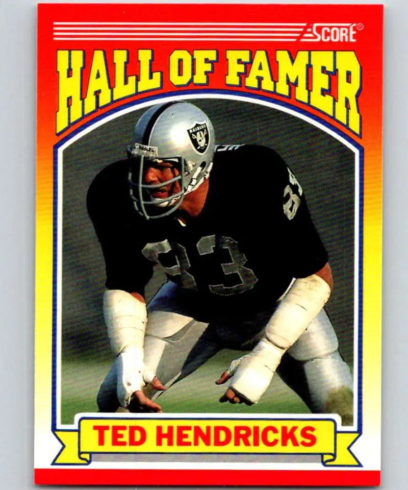 1990 Score #599 Ted Hendricks NM-MT Oakland Raiders Football Card - Football Card Single