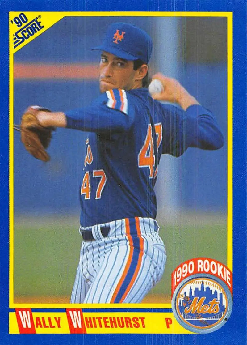1990 Score #599 Wally Whitehurst EX Excellent New York Mets Baseball Card - Baseball Card Single