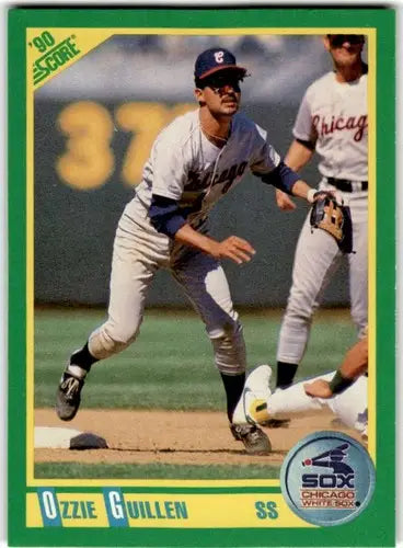 Original gloss Ozzie Guillen baseball card from 1990 Score #6 featuring Simply Sandoval