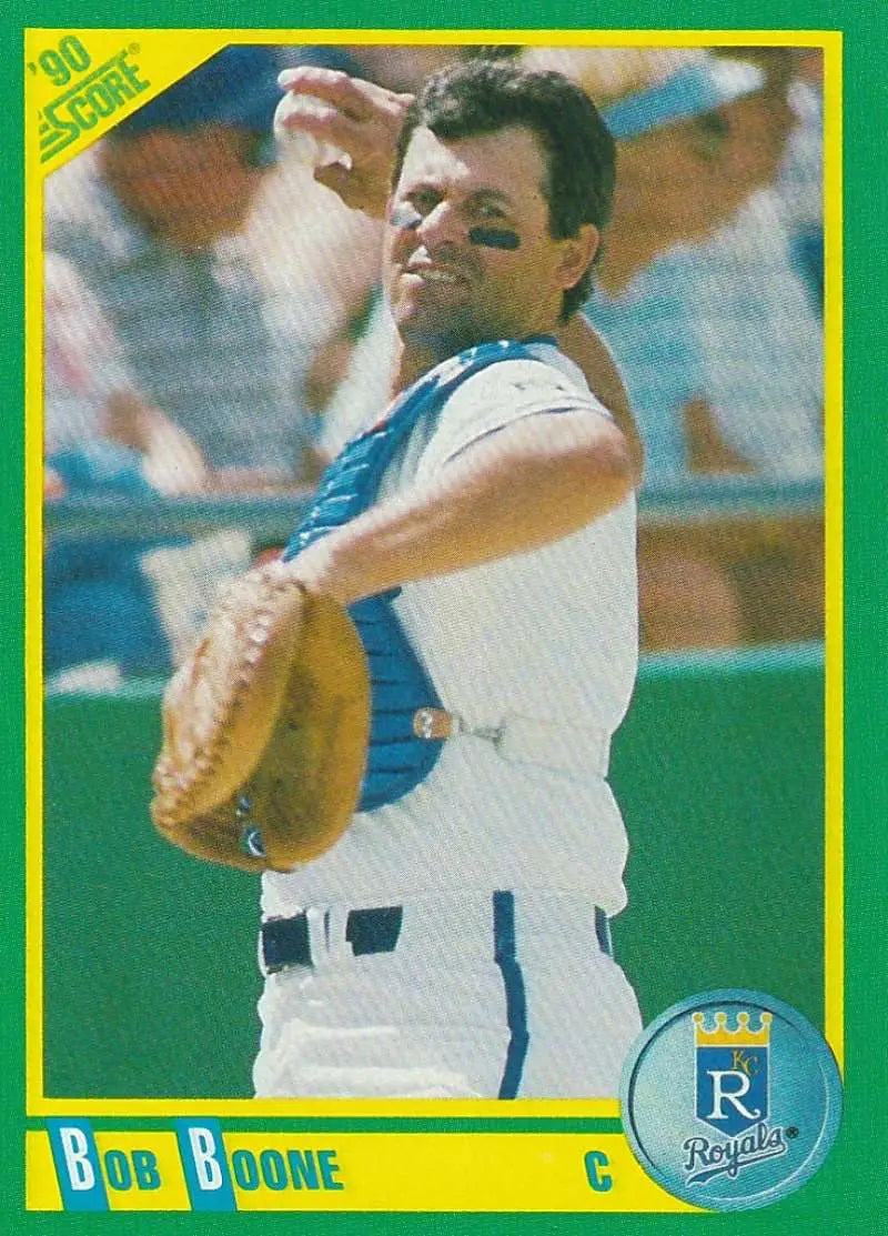 1990 Score #60 Bob Boone EX Excellent Kansas City Royals Baseball Card - Baseball Card Single