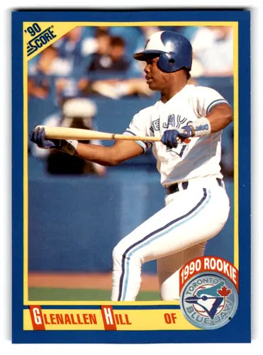 Original gloss Glenallen Hill Blue Jays baseball card from 1990 Score #601