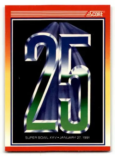 Super Bowl Wrap trading card featuring 1990 Score #602 New York Giants Buffalo Bills