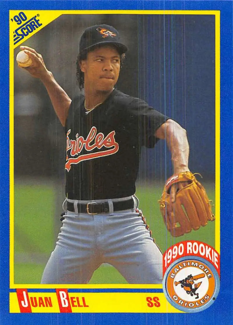 1990 Score #603 Juan Bell EX Excellent Baltimore Orioles Baseball Card - Baseball Card Single