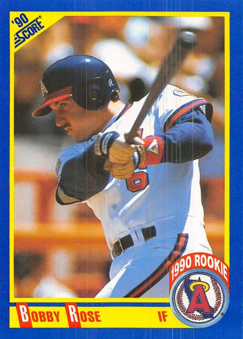 1990 Score #604 Bobby Rose EX Excellent California Angels Baseball Card - Baseball Card Single