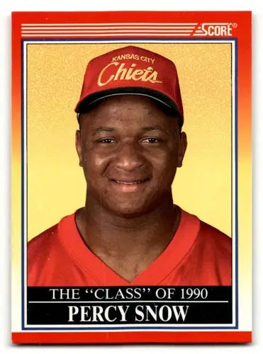 Original gloss Percy Snow Kansas City football card in the 1990 Score series