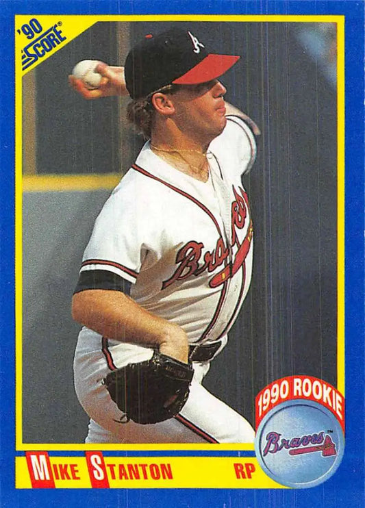 1990 Score #609 Mike Stanton EX Excellent RC Rookie Atlanta Braves Baseball Card - Baseball Card Single