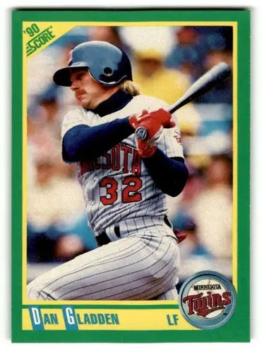 Original gloss Dan Gladden Minnesota baseball card featuring Gladden Minnesota Twins team
