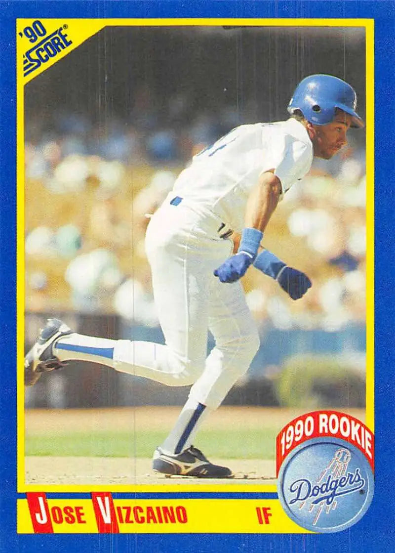 1990 Score #613 Jose Vizcaino EX Excellent RC Rookie Los Angeles Dodgers Baseball Card - Baseball Card Single