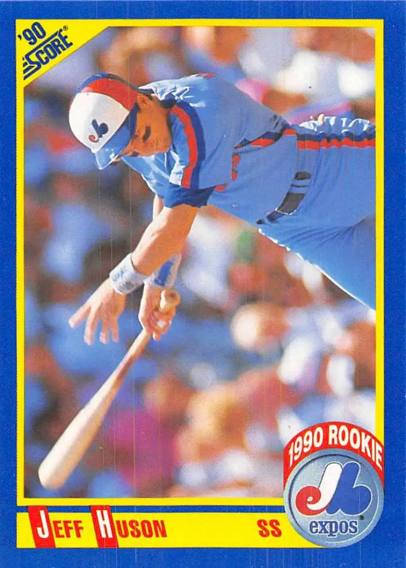 1990 Score #615 Jeff Huson EX Excellent RC Rookie Montreal Expos Baseball Card - Baseball Card Single