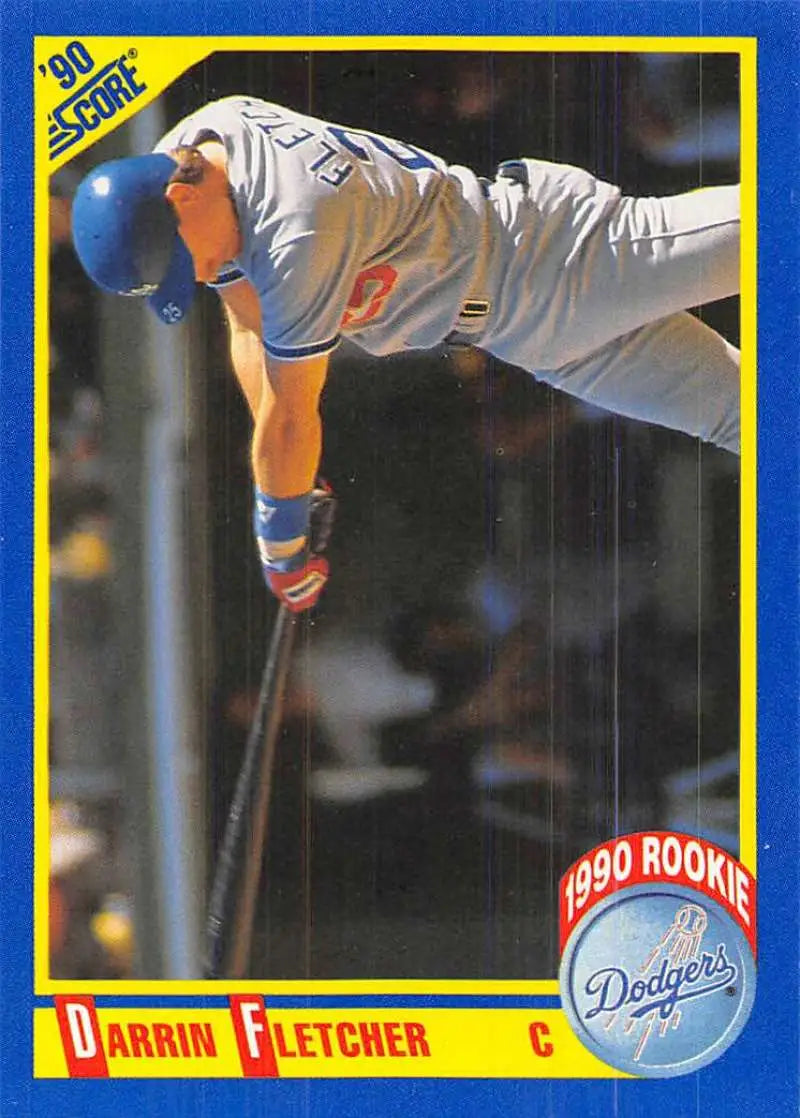 1990 Score #622 Darrin Fletcher EX Excellent RC Rookie Los Angeles Dodgers Baseball Card - Baseball Card Single