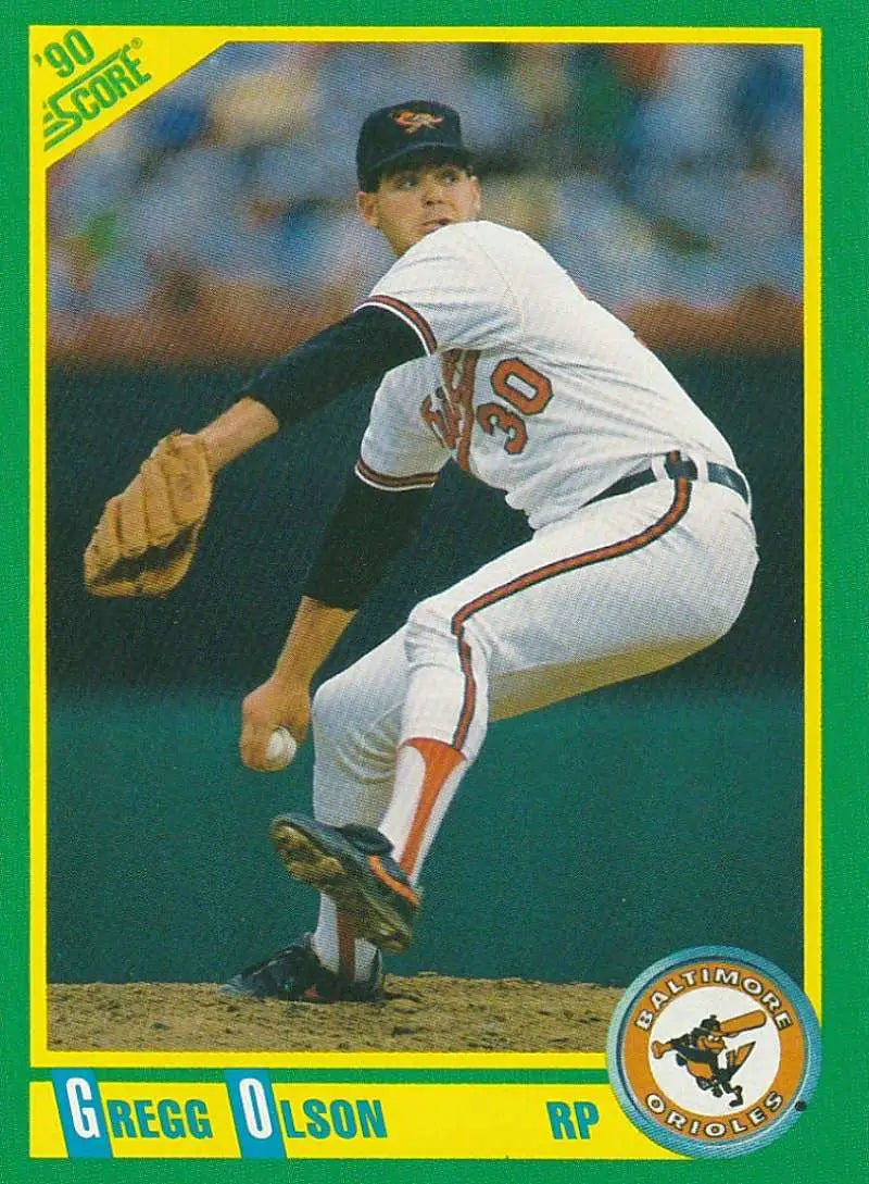 1990 Score #63 Gregg Olson EX Excellent Baltimore Orioles Baseball Card - Baseball Card Single