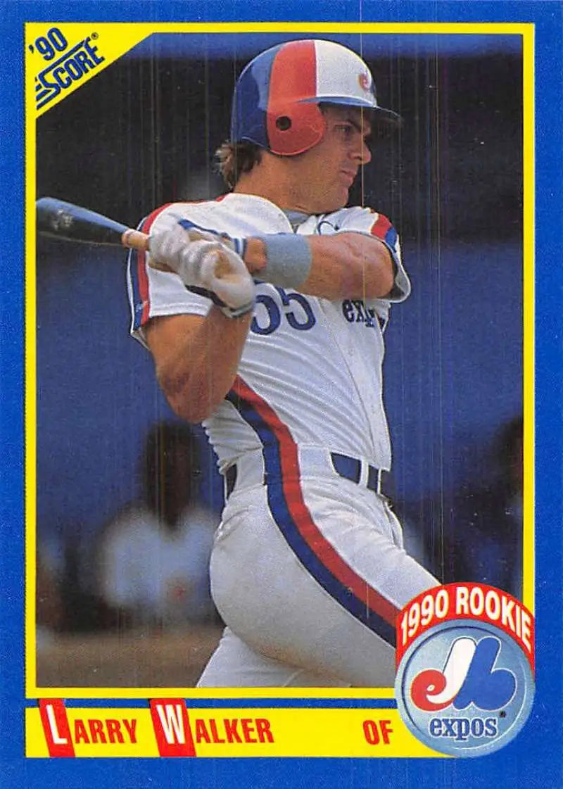 1990 Score #631 Larry Walker EX Excellent RC Rookie Montreal Expos Baseball Card - Baseball Card Single