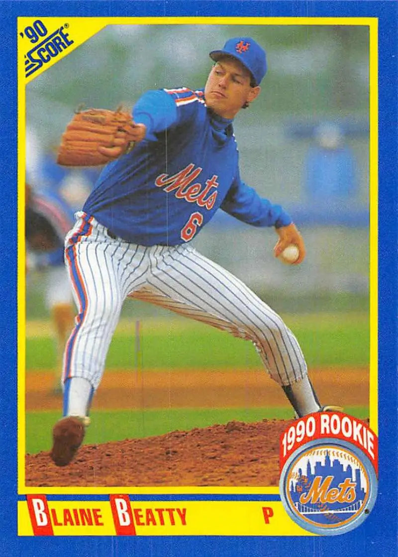 1990 Score #632 Blaine Beatty EX Excellent RC Rookie New York Mets Baseball Card - Baseball Card Single
