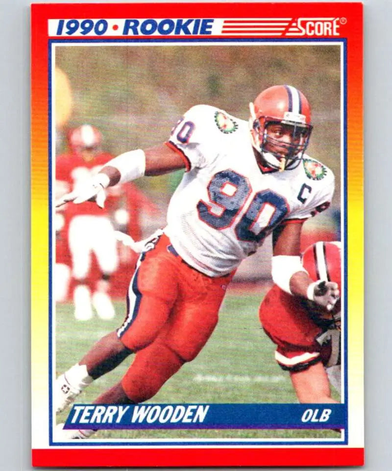 1990 Score #632 Terry Wooden NM-MT RC Rookie Seattle Seahawks Football Card - Football Card Single
