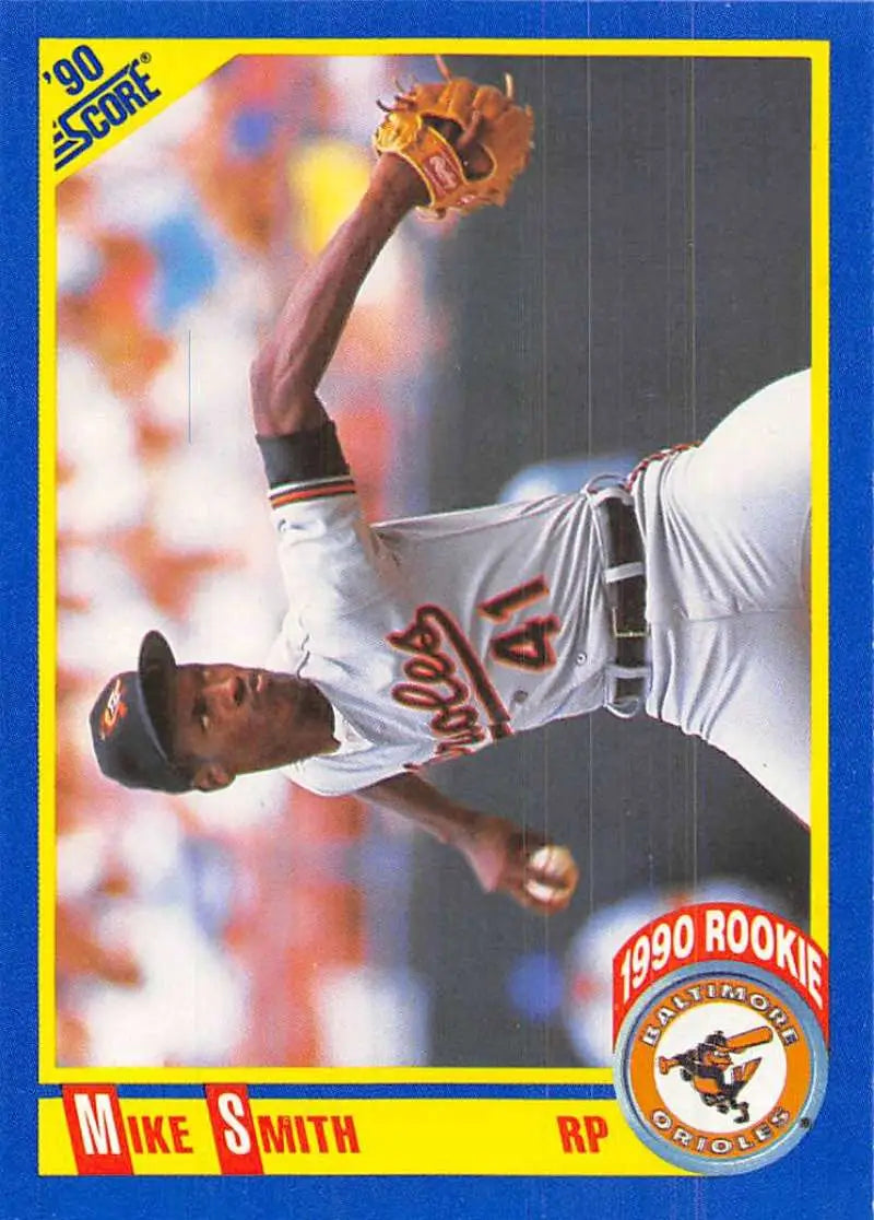 1990 Score #635 Mike Smith EX Excellent RC Rookie Baltimore Orioles Baseball Card - Baseball Card Single