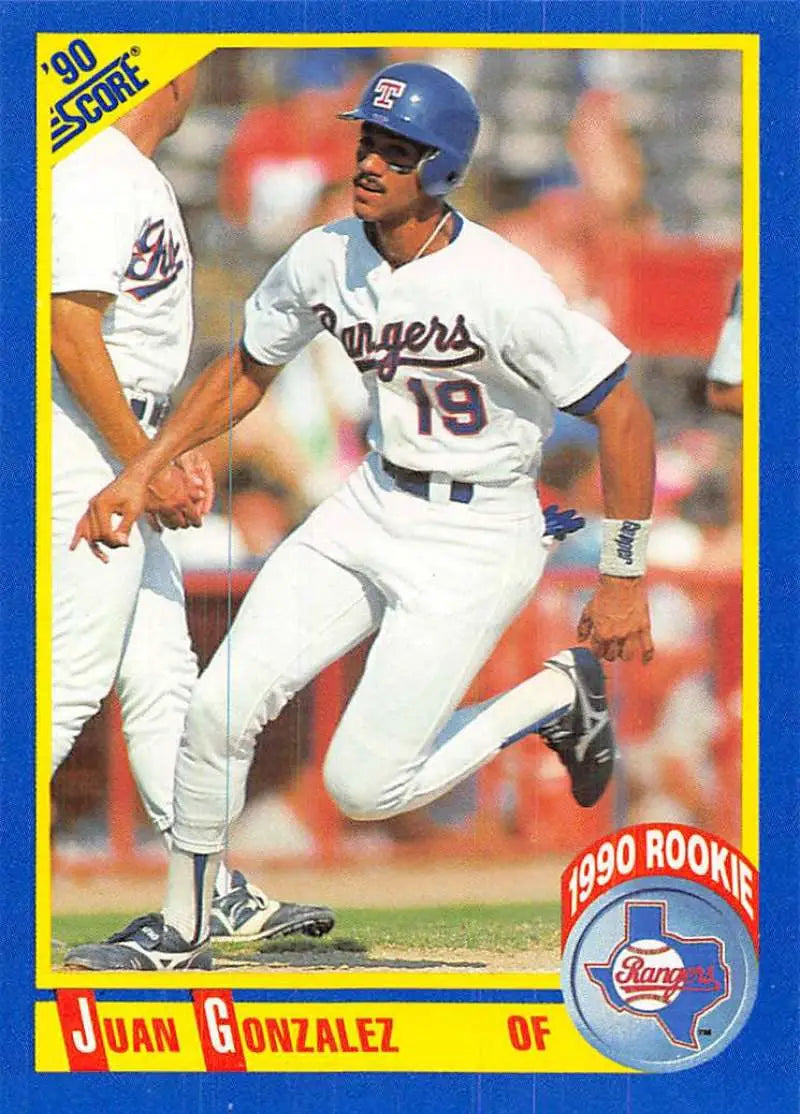 1990 Score #637 Juan Gonzalez EX Excellent RC Rookie Texas Rangers Baseball Card - Baseball Card Single