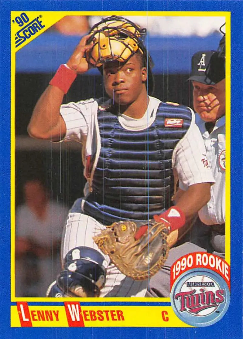 1990 Score #638 Lenny Webster EX Excellent RC Rookie Minnesota Twins Baseball Card - Baseball Card Single