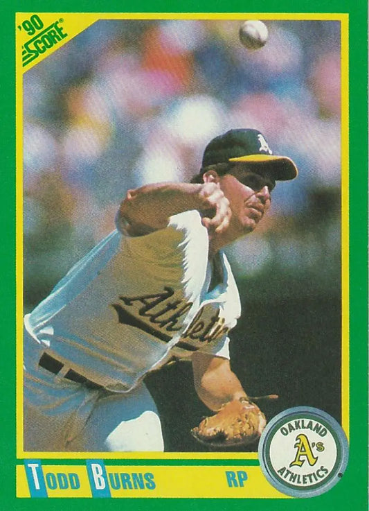 1990 Score #64 Todd Burns EX Excellent Oakland Athletics Baseball Card