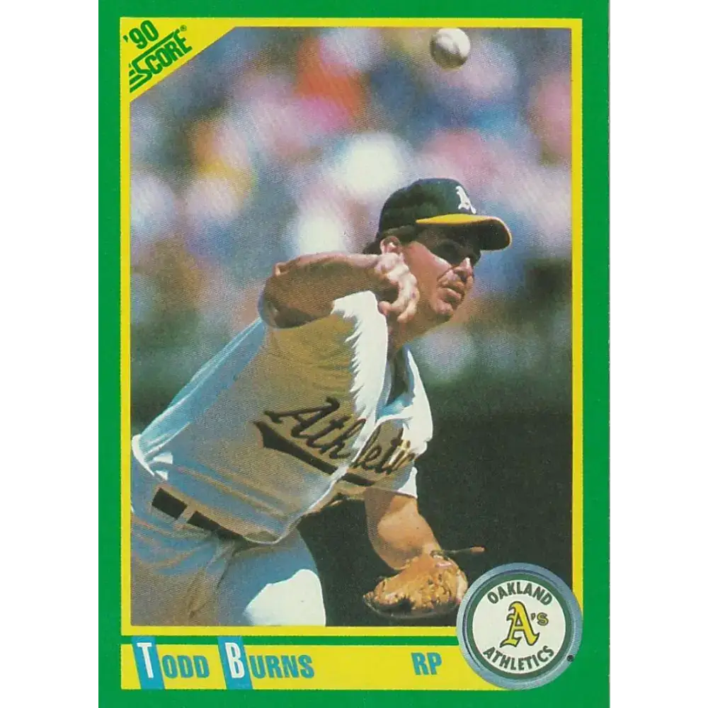 1990 Score #64 Todd Burns NM-MT Oakland Athletics Baseball Card - Baseball Card Single