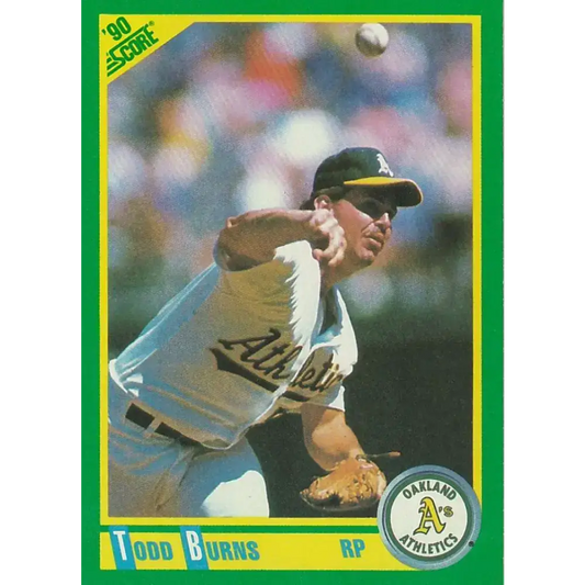 1990 Score #64 Todd Burns NM-MT Oakland Athletics Baseball Card - Baseball Card Single