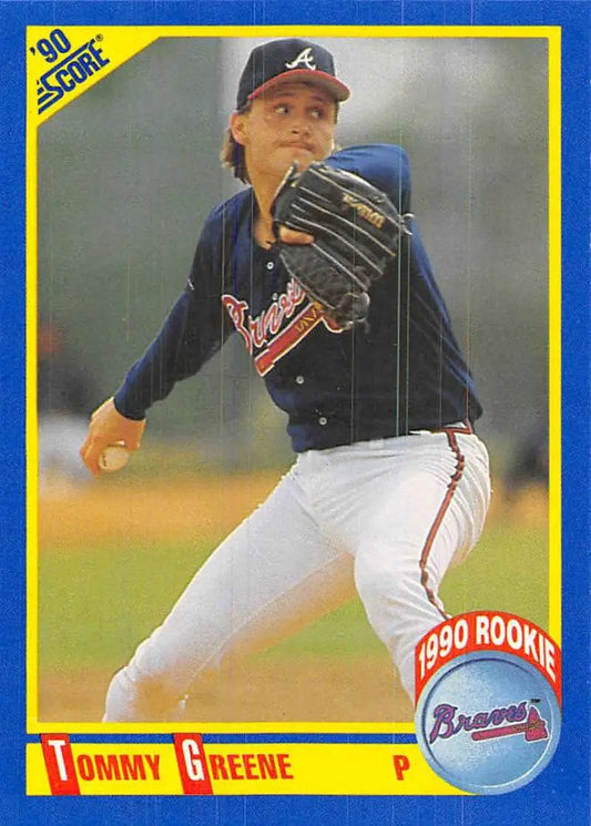 1990 Score #640 Tommy Greene EX Excellent RC Rookie Atlanta Braves Baseball Card - Baseball Card Single