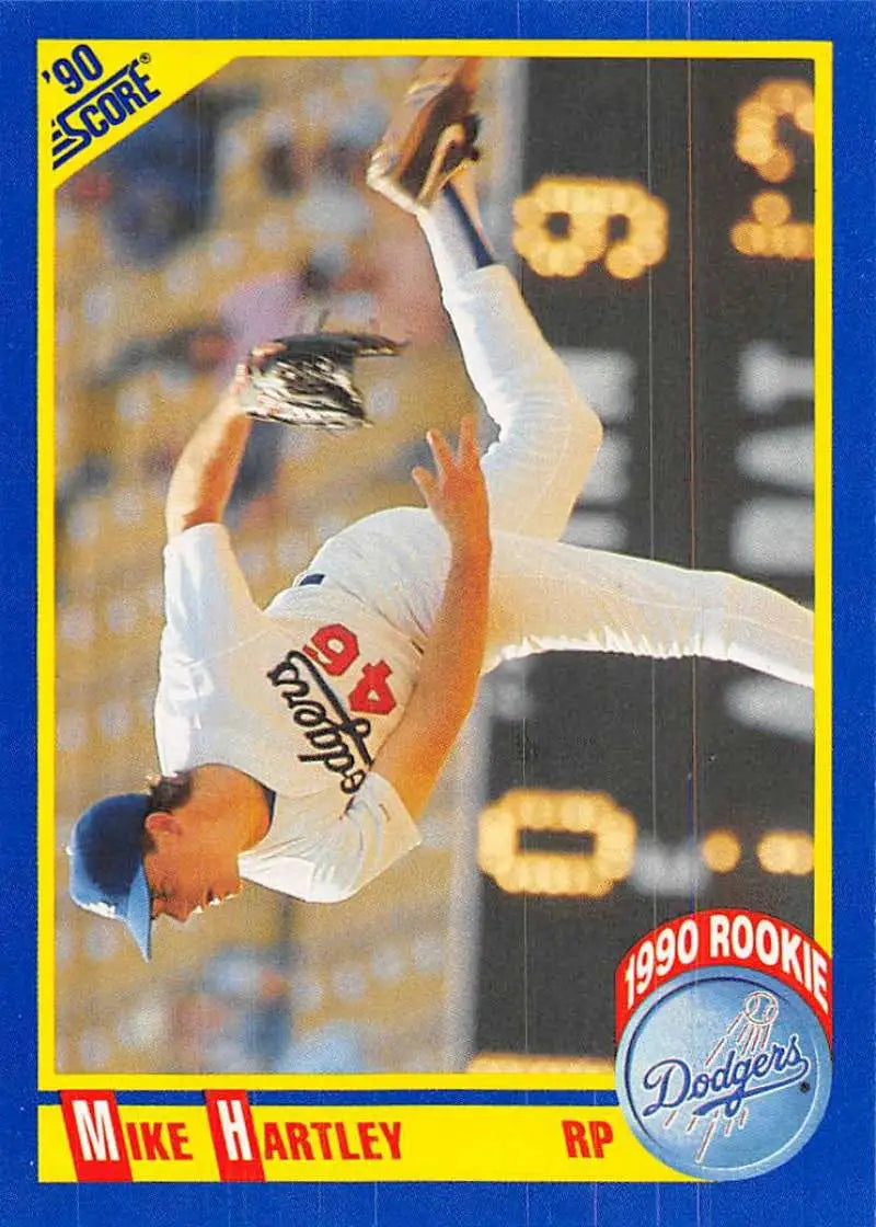 1990 Score #641 Mike Hartley EX Excellent RC Rookie Los Angeles Dodgers Baseball Card - Baseball Card Single