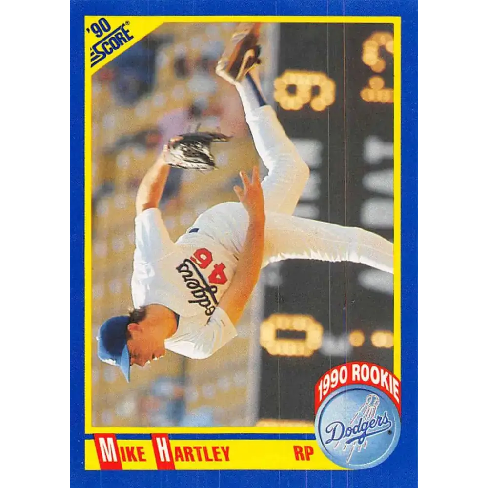 1990 Score #641 Mike Hartley NM-MT RC Rookie Los Angeles Dodgers Baseball Card - Baseball Card Single