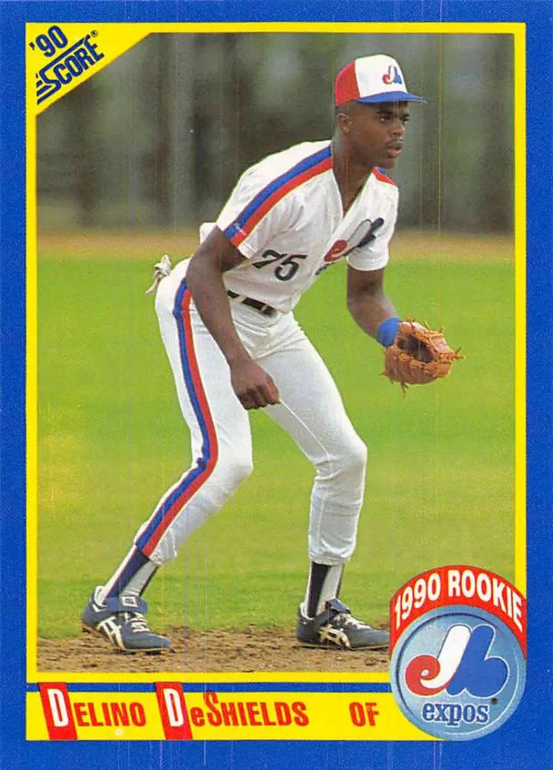 1990 Score #645 Delino DeShields EX Excellent RC Rookie Montreal Expos Baseball Card - Baseball Card Single