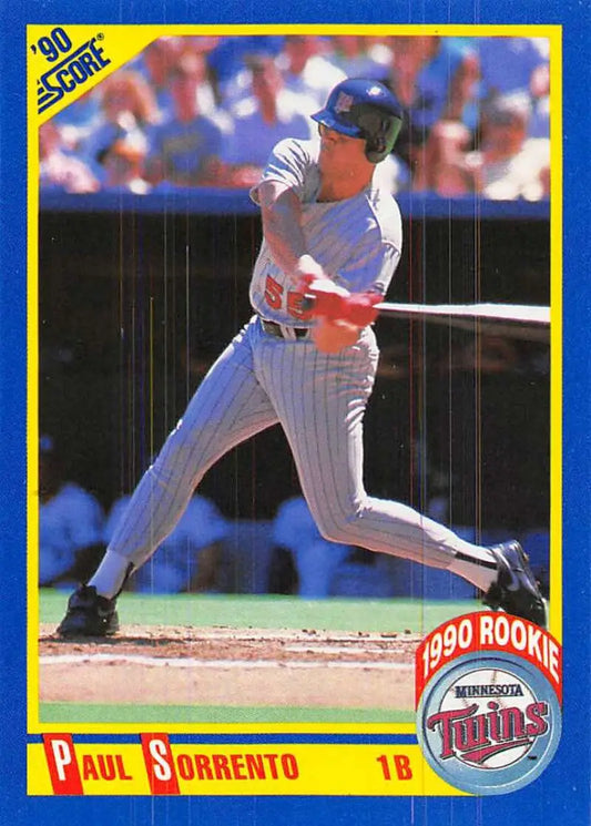 1990 Score #647 Paul Sorrento EX Excellent RC Rookie Minnesota Twins Baseball Card - Baseball Card Single