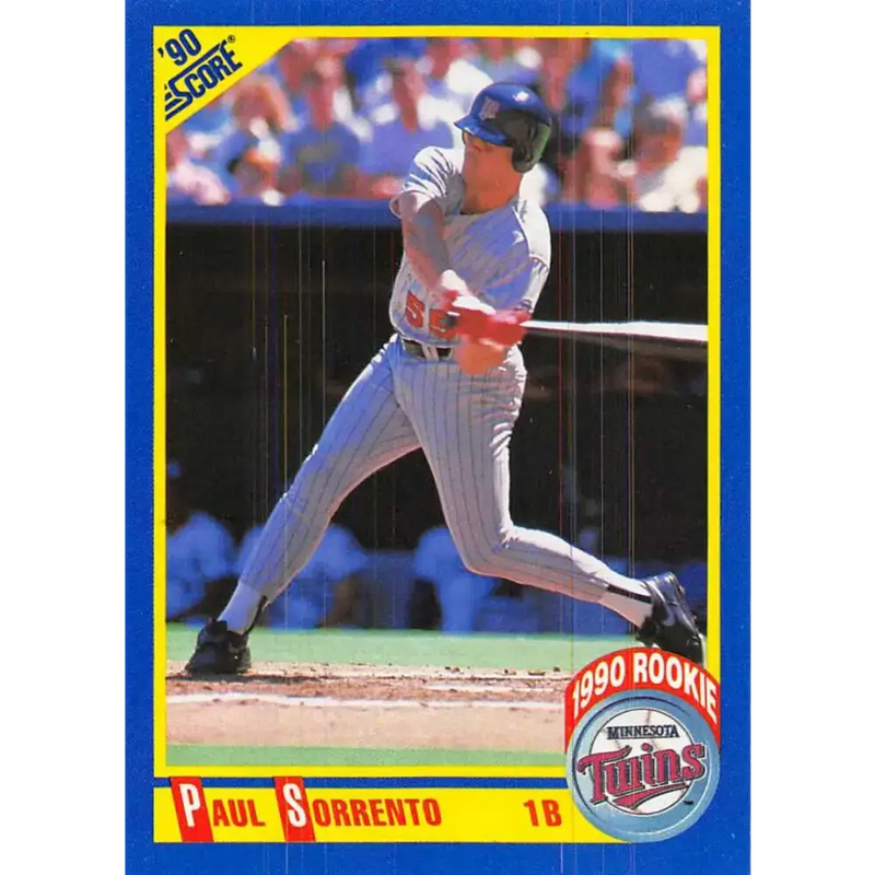 1990 Score #647 Paul Sorrento NM-MT RC Rookie Minnesota Twins Baseball Card - Baseball Card Single