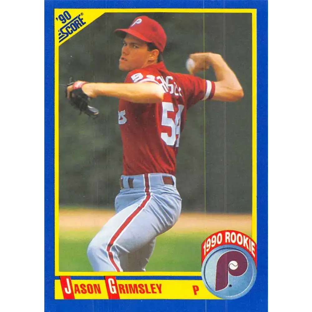 1990 Score #649 Jason Grimsley NM-MT RC Rookie Philadelphia Phillies Baseball Card - Baseball Card Single
