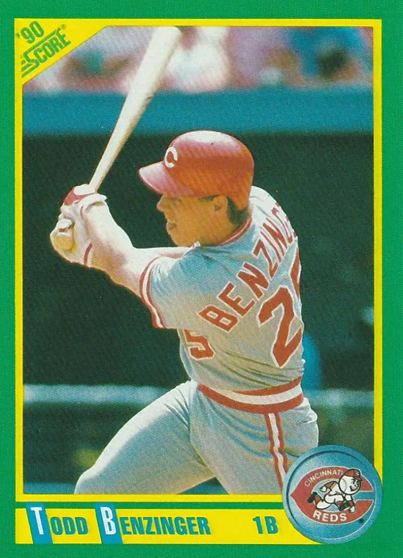 1990 Score #65 Todd Benzinger EX Excellent Cincinnati Reds Baseball Card - Baseball Card Single