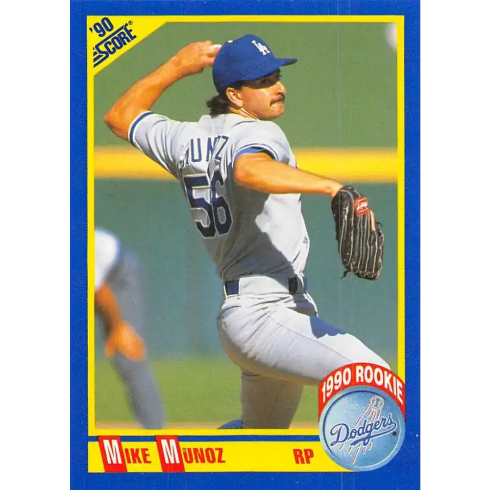 1990 Score #653 Mike Munoz NM-MT RC Rookie Los Angeles Dodgers Baseball Card - Baseball Card Single