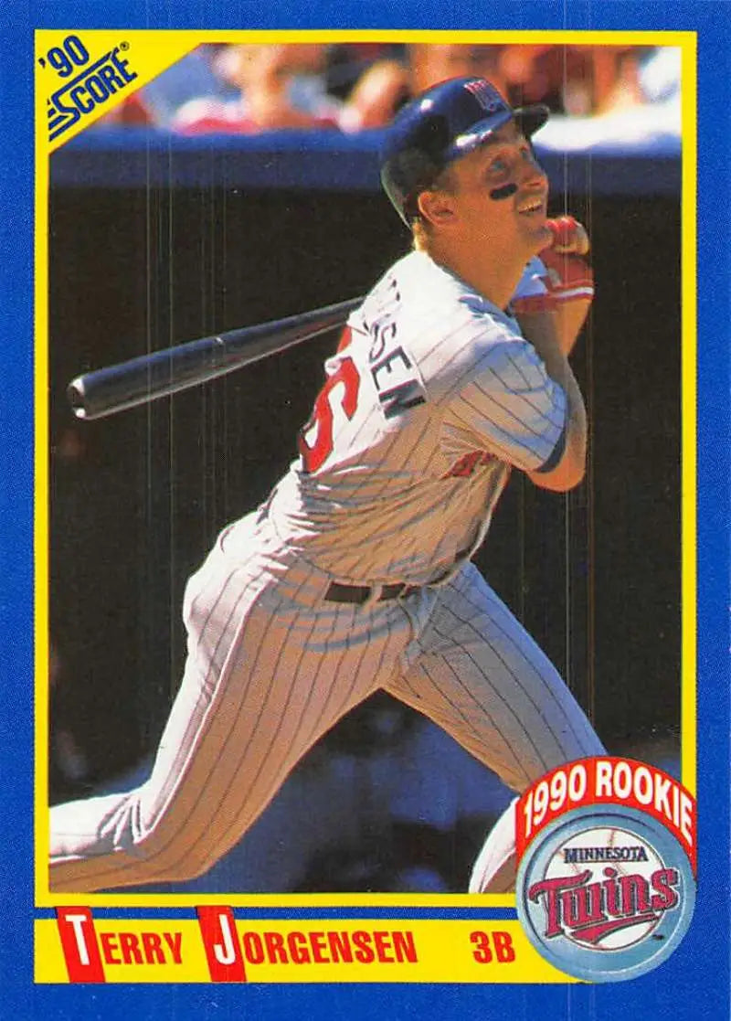1990 Score #655 Terry Jorgensen EX Excellent RC Rookie Minnesota Twins Baseball Card - Baseball Card Single