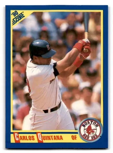 Original gloss of Carlos Quintana baseball card 1990 Score #658 featuring Simply Sandoval