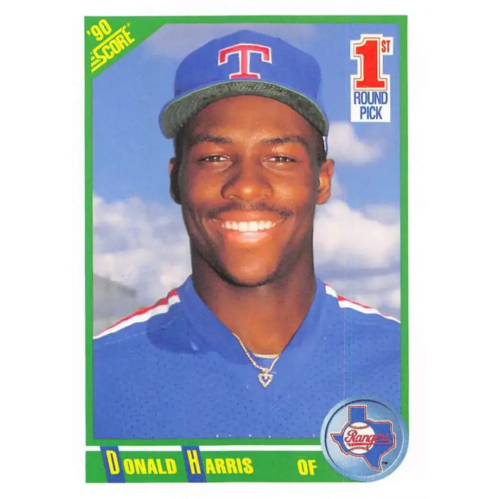 1990 Score #661 Donald Harris NM-MT RC Rookie Texas Rangers Baseball Card - Baseball Card Single