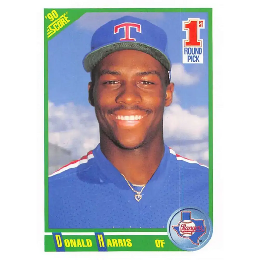 1990 Score #661 Donald Harris NM-MT RC Rookie Texas Rangers Baseball Card - Baseball Card Single