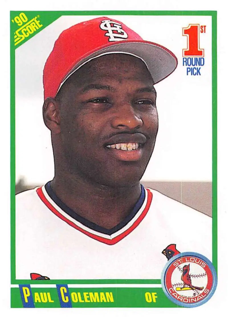 1990 Score #662 Paul Coleman EX Excellent RC Rookie St. Louis Cardinals Baseball Card - Baseball Card Single