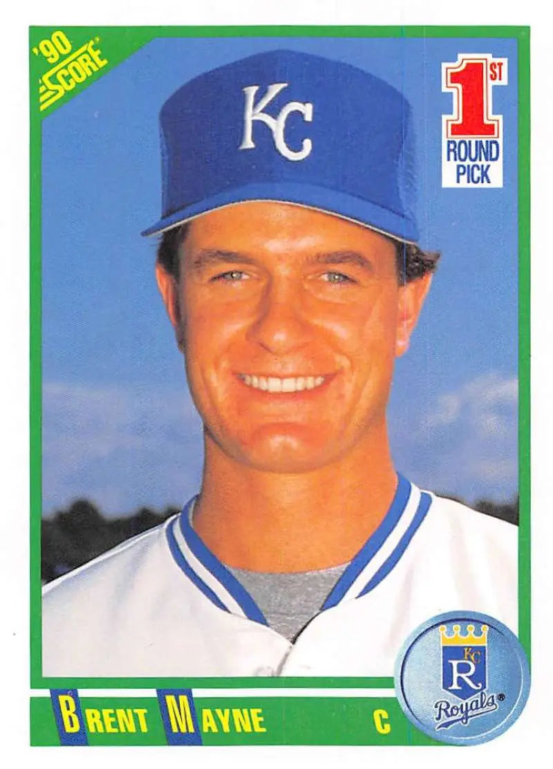 1990 Score #664 Brent Mayne EX Excellent RC Rookie Kansas City Royals Baseball Card - Baseball Card Single