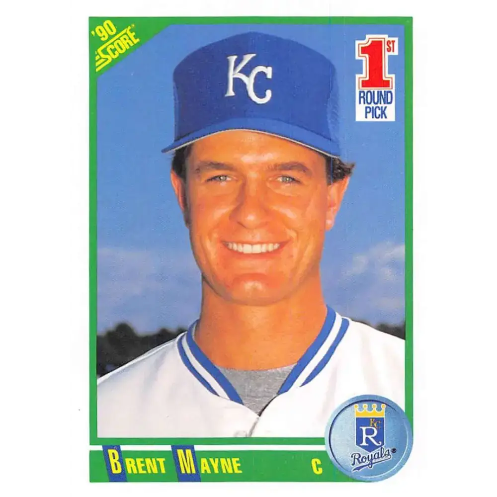 1990 Score #664 Brent Mayne NM-MT RC Rookie Kansas City Royals Baseball Card - Baseball Card Single