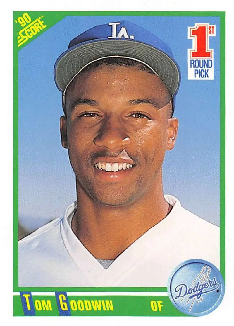 1990 Score #668 Tom Goodwin EX Excellent RC Rookie Los Angeles Dodgers Baseball Card