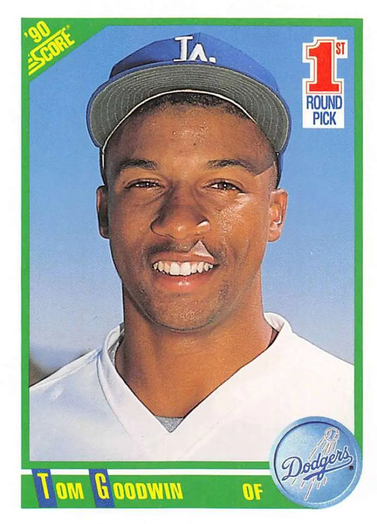 1990 Score #668 Tom Goodwin EX Excellent RC Rookie Los Angeles Dodgers Baseball Card - Baseball Card Single