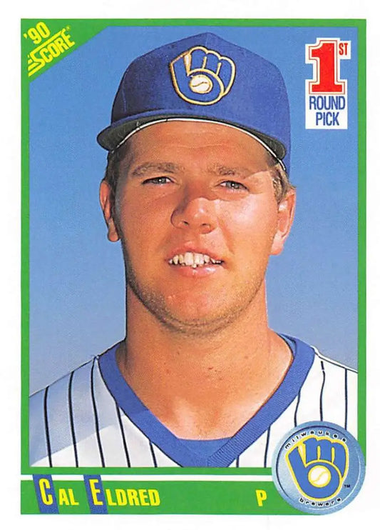 1990 Score #669 Cal Eldred EX Excellent RC Rookie Milwaukee Brewers Baseball Card