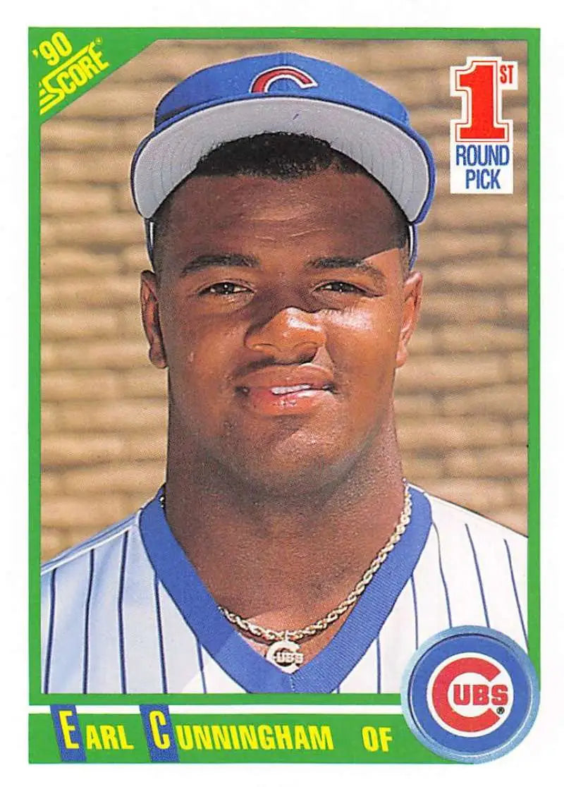 1990 Score #670 Earl Cunningham EX Excellent RC Rookie Chicago Cubs Baseball Card - Baseball Card Single