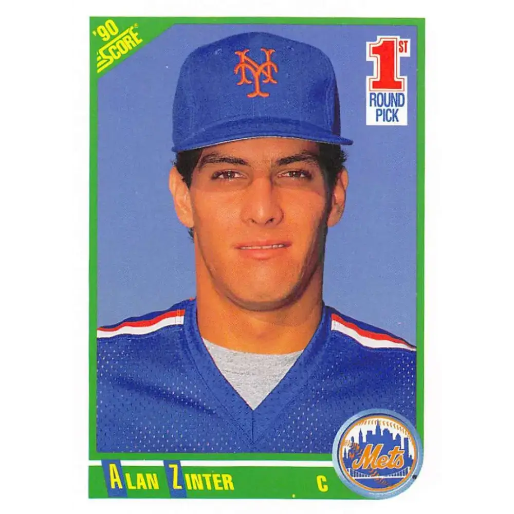 1990 Score #671 Alan Zinter NM-MT RC Rookie New York Mets Baseball Card - Baseball Card Single