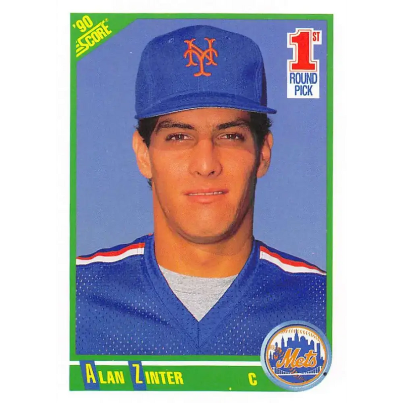 1990 Score #671 Alan Zinter NM-MT RC Rookie New York Mets Baseball Card - Baseball Card Single