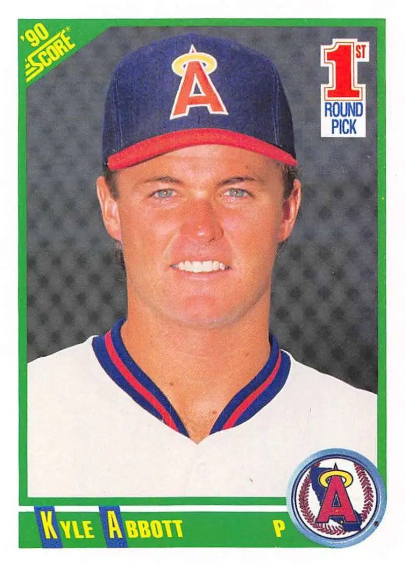 1990 Score #673 Kyle Abbott EX Excellent RC Rookie California Angels Baseball Card - Baseball Card Single