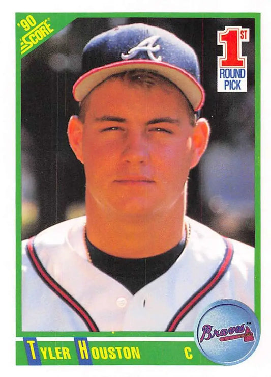 1990 Score #677 Tyler Houston EX Excellent RC Rookie Atlanta Braves Baseball Card - Baseball Card Single